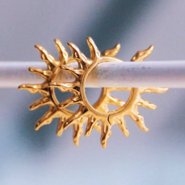 Creolen "Sonne" in Gold - Ohrringe