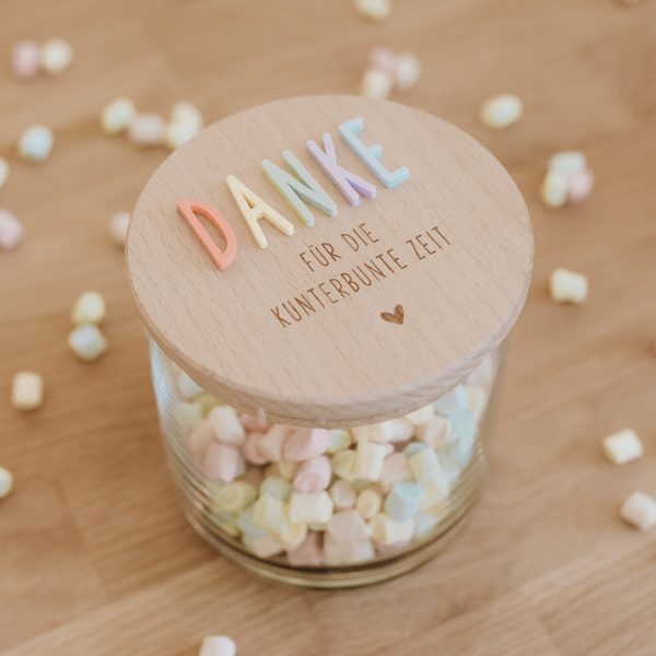 Danke für die kunterbunte Zeit - Vorratsglas