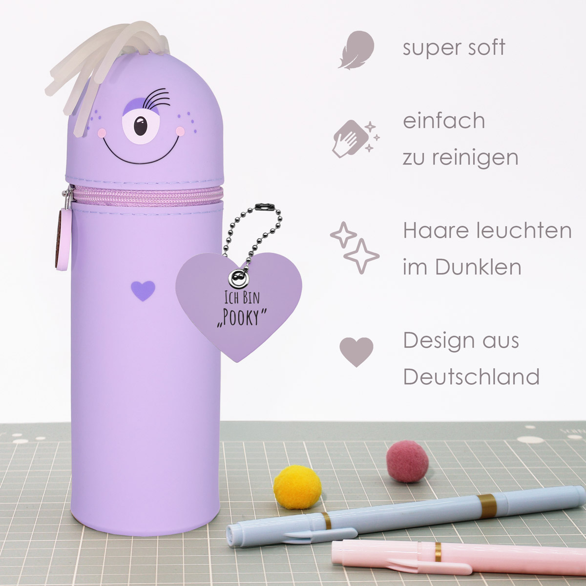 Federmäppchen aus Silikon - Monster "Monster Pooky" – Bild 3