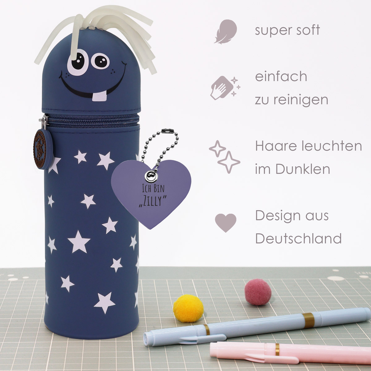Federmäppchen aus Silikon - Monster "Monster Zilly" – Bild 3