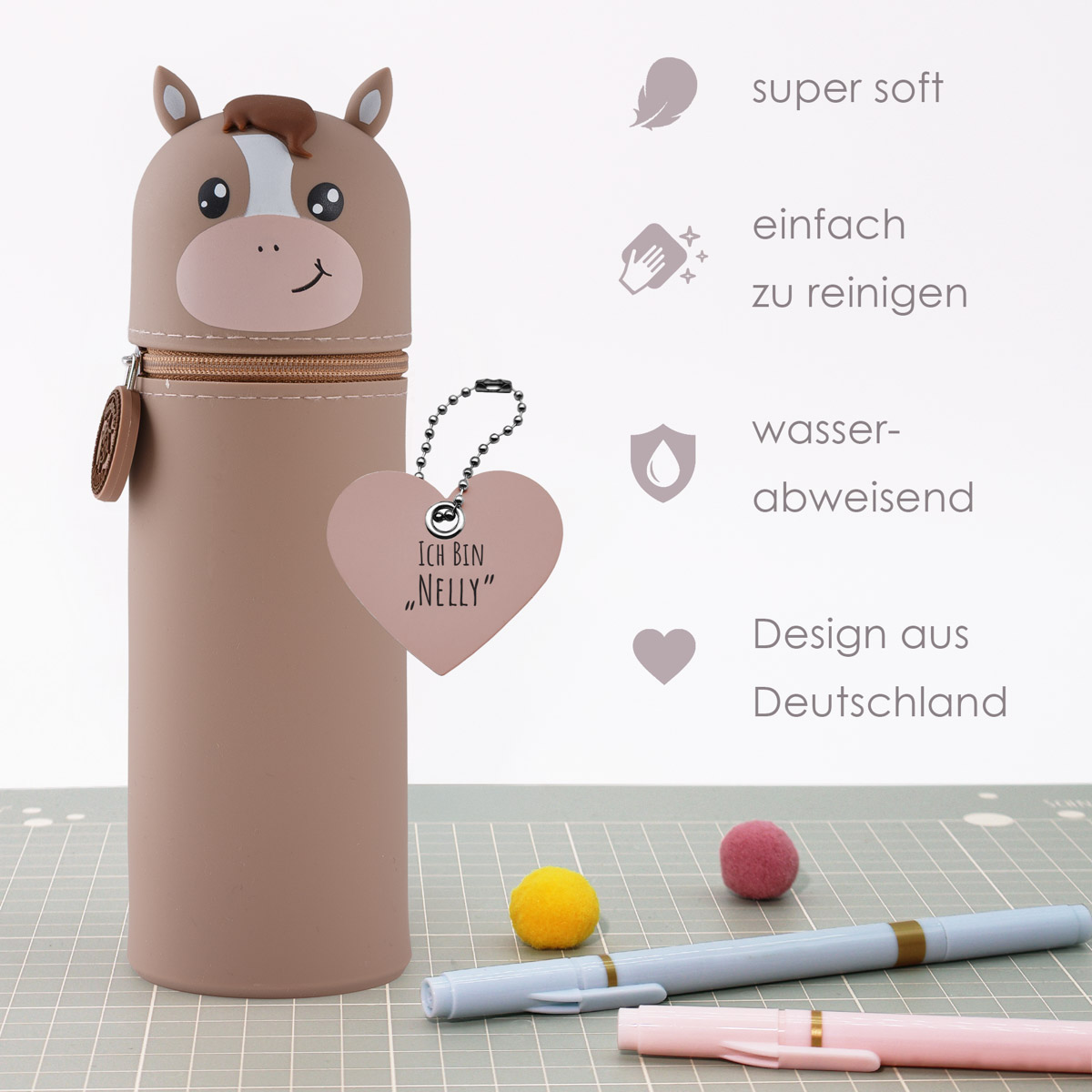 Federmäppchen aus Silikon - Pferd "Nelly" – Bild 3