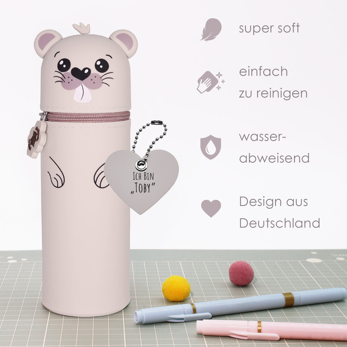 Federmäppchen aus Silikon - Biber "Toby" – Bild 3