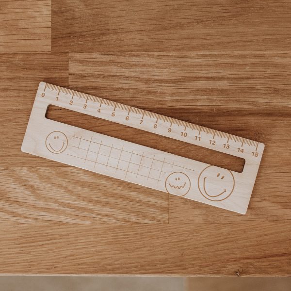 Smiley - Leselineal aus Holz