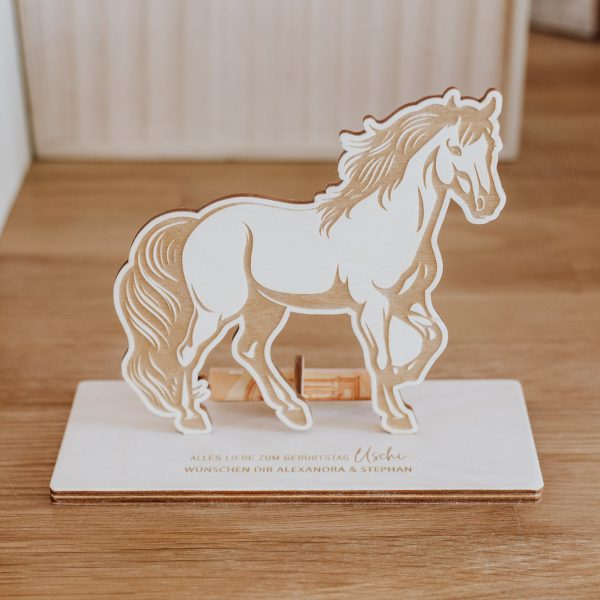 Geldgeschenk "Pferd" - Aufsteller aus Holz
