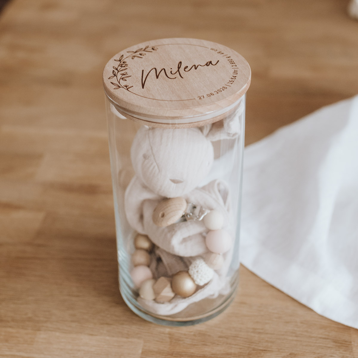 Blumenkranz - Personalisiertes Vorratsglas