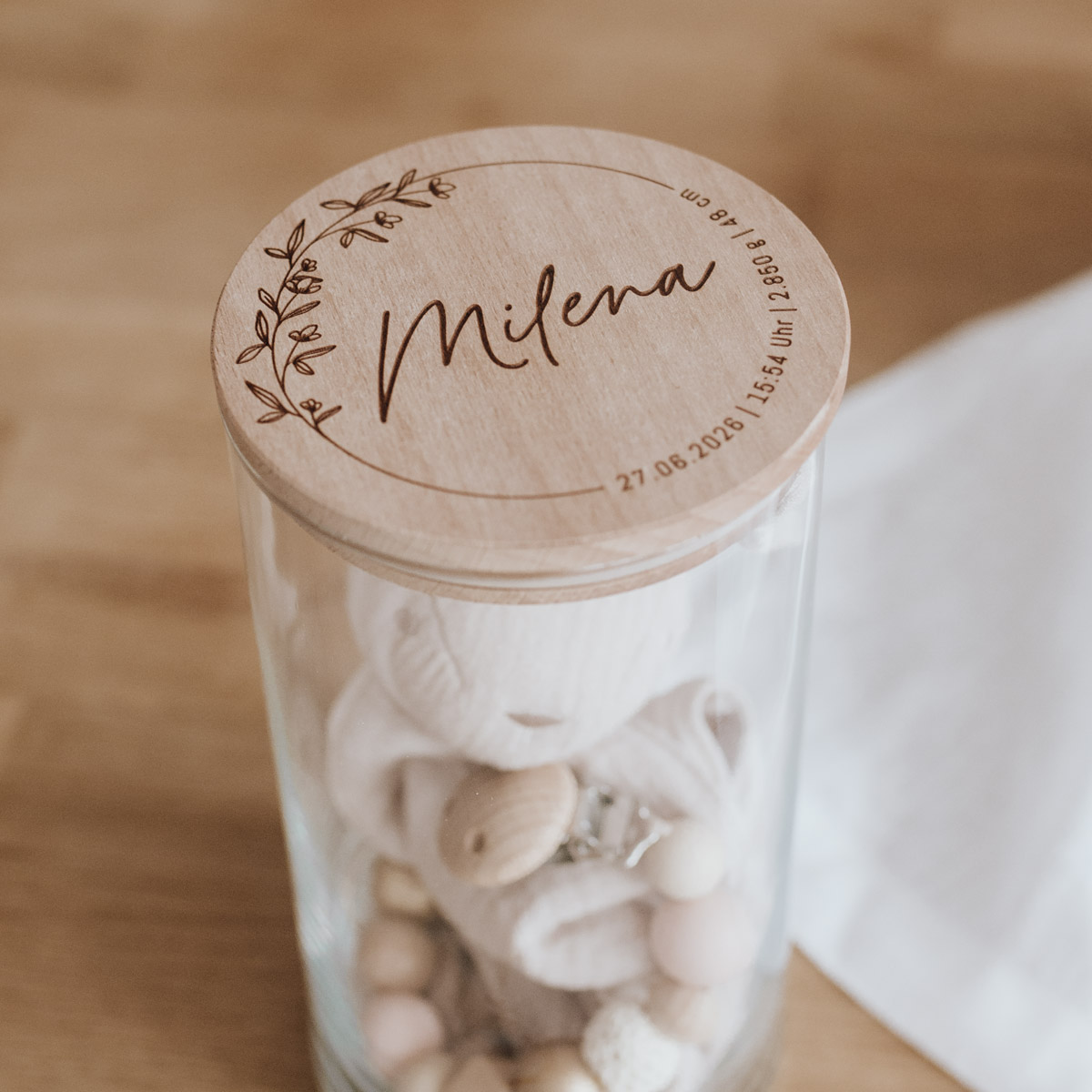 Blumenkranz - Personalisiertes Vorratsglas – Bild 3
