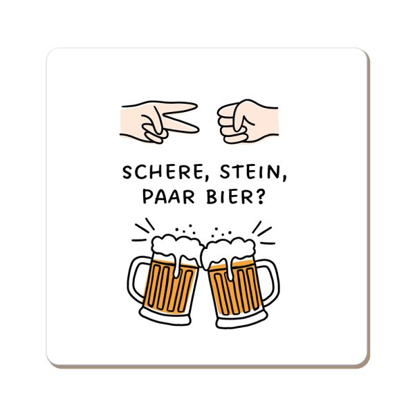 Schere, Stein, Paar Bier? - Korkuntersetzer