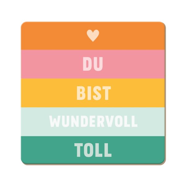 Du bist wundervoll toll - Korkuntersetzer