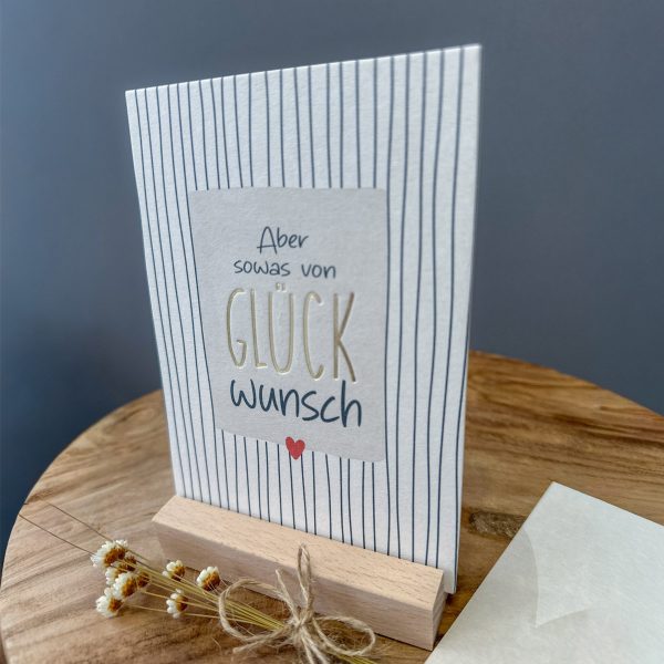 Aber sowas von Glückwunsch - Postkarte mit Goldprägung